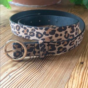 Leopard print belt small